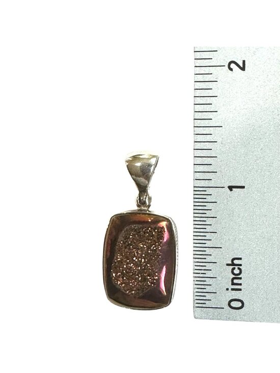 Starborn Purple Druzy pendant | eBay Starborn Sterling Silver Rectangular Druzy Gemstone Pendant Purple & Copper